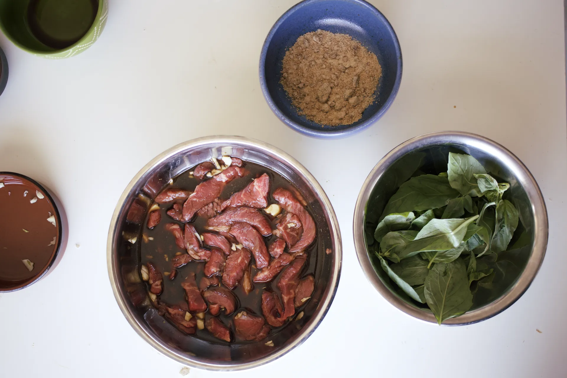 Marinating beef for tapa